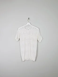 Women's Crochet Short Sleeved Top M