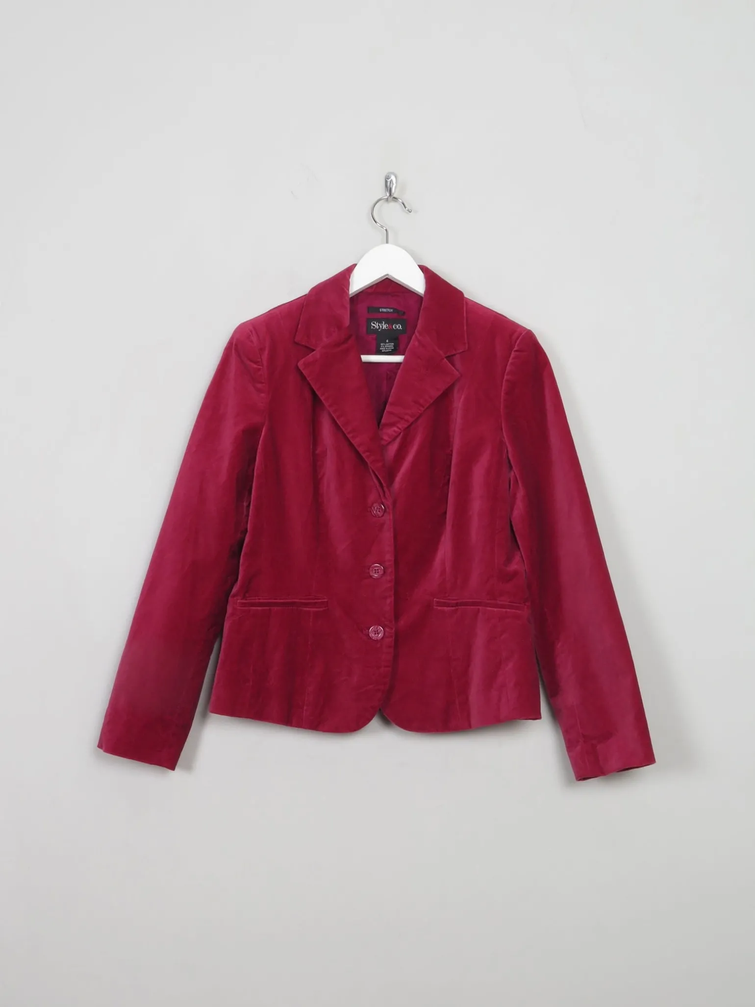 Women's Deep Pink Vintage Velvet Jacket S/M