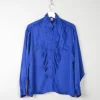 Women's Electric Blue Satin Blouse S/M