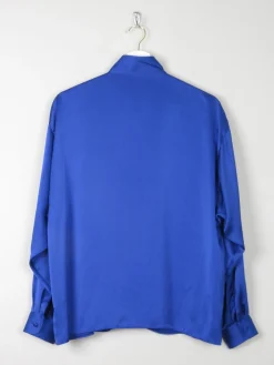 Women's Electric Blue Satin Blouse S/M