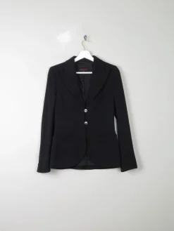 Women's Escada Black Fitted Vintage Jacket XS 6/8