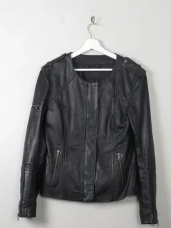 Women's Gestuz Black Leather Jacket 10/40