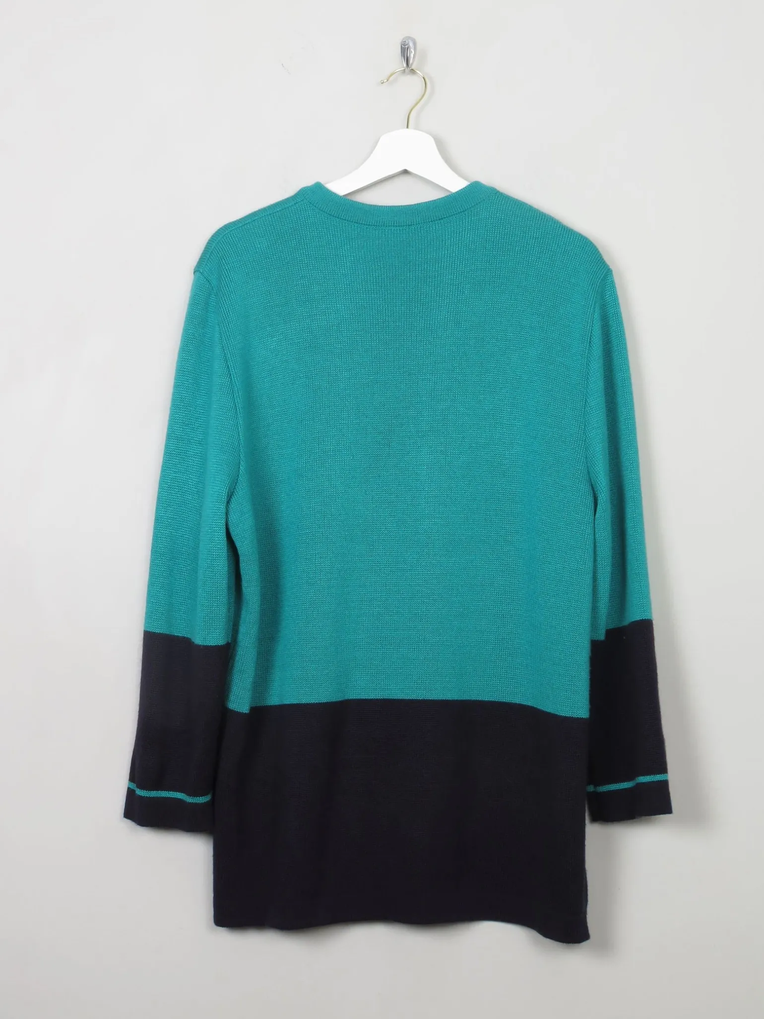 Women's Green & Navy Wool Mix Cardigan M/L/XL