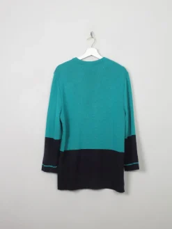 Women's Green & Navy Wool Mix Cardigan M/L/XL