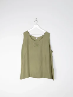 Women’s Green Silk Vintage Vest Top XL