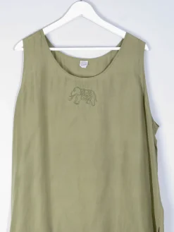 Women’s Green Silk Vintage Vest Top XL