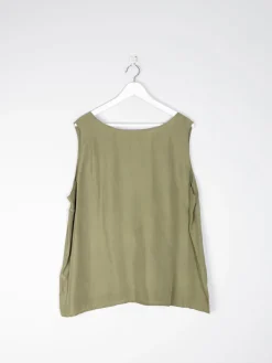 Women’s Green Silk Vintage Vest Top XL