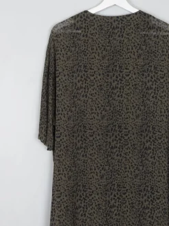 Women's Green Vintage Leopard Print Shirt/Dress L
