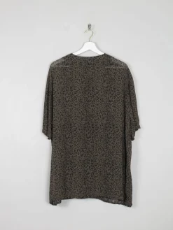 Women's Green Vintage Leopard Print Shirt/Dress L