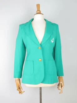 Women's Green Vintage 1970s Linen Blazer 8/10