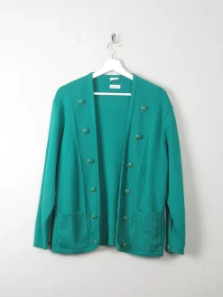 Women's Green Vintage Wool Cardigan M/L