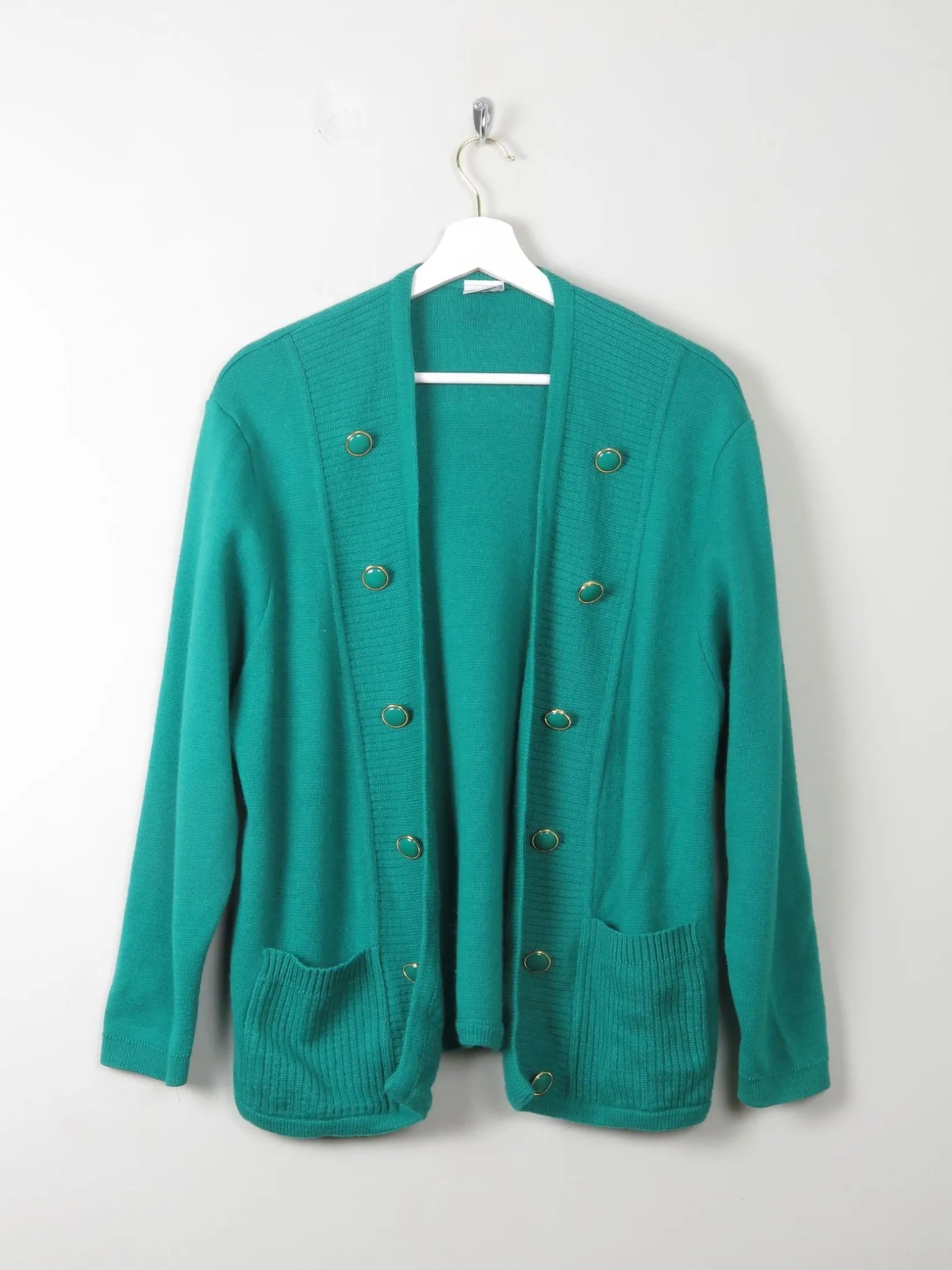 Women's Green Vintage Wool Cardigan M/L