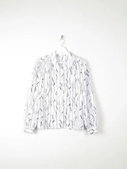 Women’s Grey & Black Vintage Blouse S/M