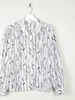 Women’s Grey & Black Vintage Blouse S/M