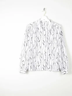 Women’s Grey & Black Vintage Blouse S/M