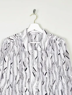 Women’s Grey & Black Vintage Blouse S/M