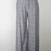 Women's Grey & Blue Wool Trousers L