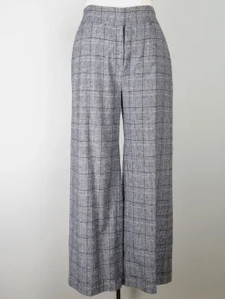 Women's Grey & Blue Wool Trousers L