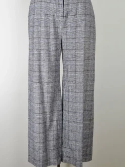 Women's Grey & Blue Wool Trousers L