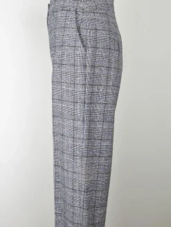 Women's Grey & Blue Wool Trousers L
