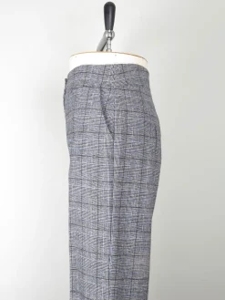 Women's Grey & Blue Wool Trousers L