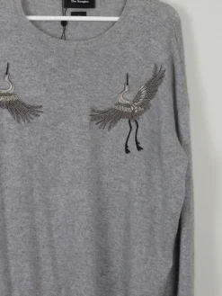 Women's Grey Cashmere Embroidered Kooples Jumper M