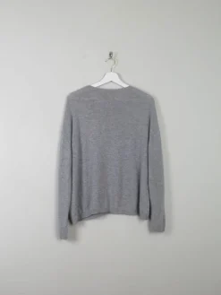 Women's Grey Cashmere Embroidered Kooples Jumper M
