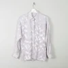 Women's Grey Vintage Blouse Jacquard Embossed S/M