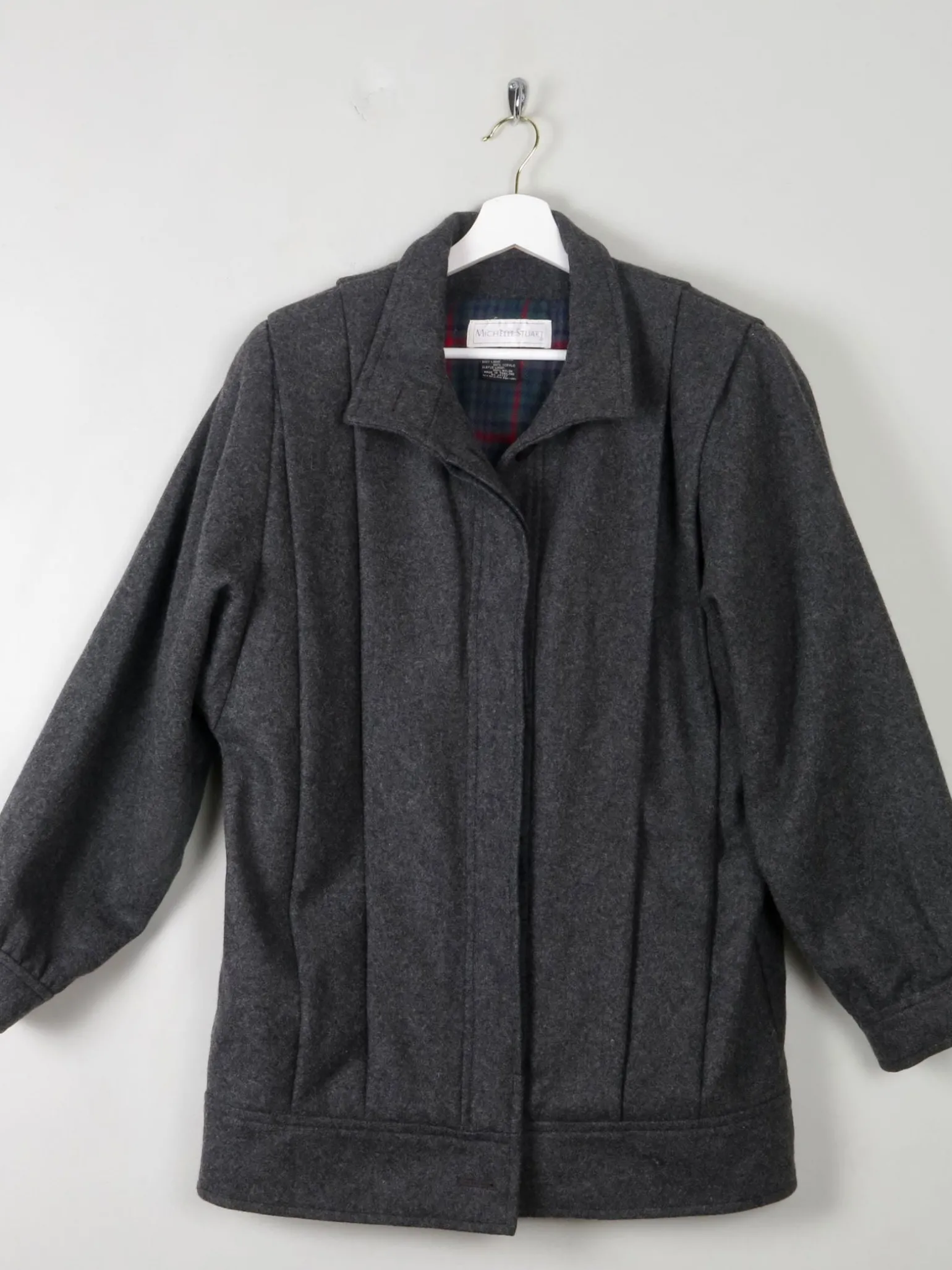 Women's Grey Wool Pleated Jacket S/M