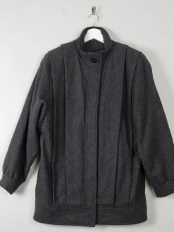 Women's Grey Wool Pleated Jacket S/M