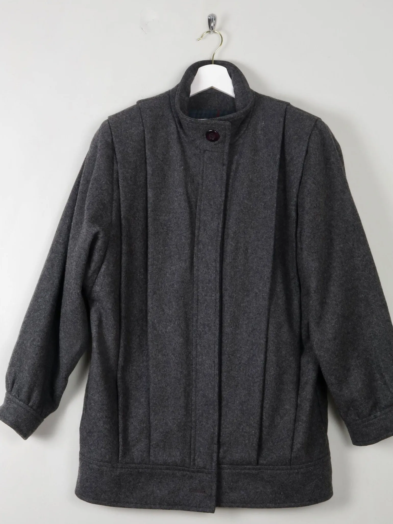 Women's Grey Wool Pleated Jacket S/M