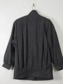 Women's Grey Wool Pleated Jacket S/M