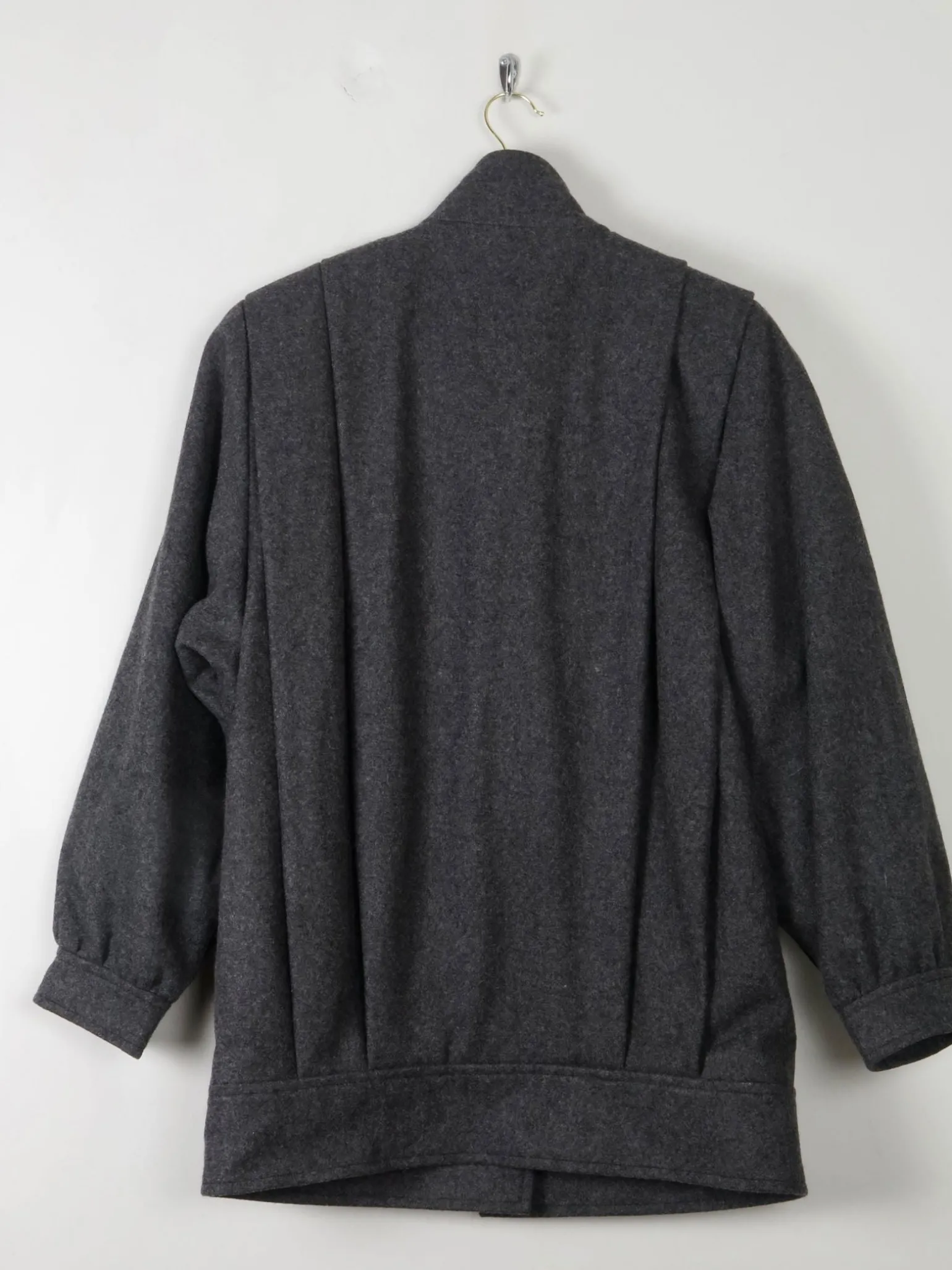 Women's Grey Wool Pleated Jacket S/M