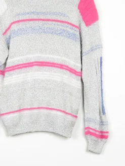 Women's Grey/Silver & Coloured Vintage Jumper S/M