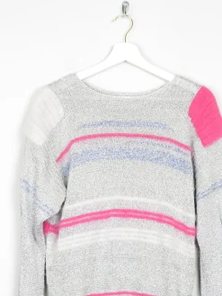 Women's Grey/Silver & Coloured Vintage Jumper S/M