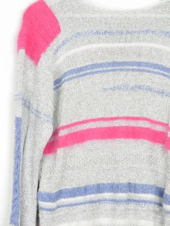 Women's Grey/Silver & Coloured Vintage Jumper S/M