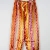 Women's Harem Genie Style Satin Printed Trousers M