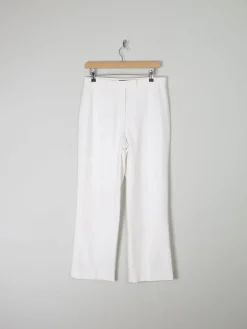 Women's Ivory High Waisted Tailored Trousers 12/30 L