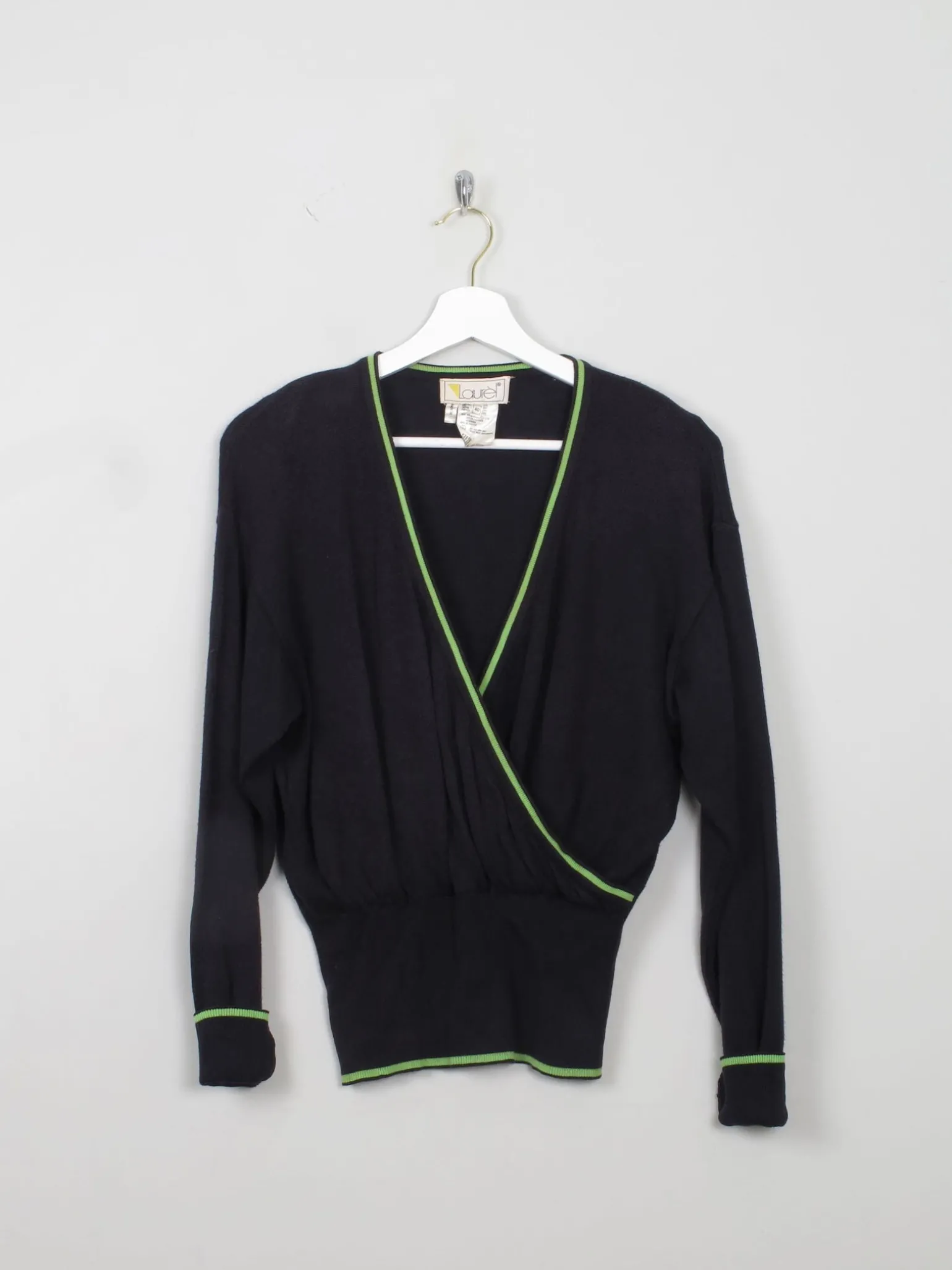 Women’s Laurel Wrap Over Navy Cotton Jumper M