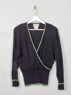 Women’s Laurel Wrap Over Navy Cotton Jumper M