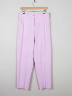 Women’s Lilac Vintage High Waist Slightly Cropped Trousers 14 33W