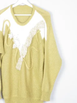 Women's Lime Green Vintage Mohair Jumper S/M