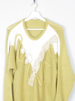 Women's Lime Green Vintage Mohair Jumper S/M