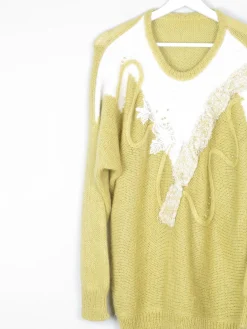 Women's Lime Green Vintage Mohair Jumper S/M