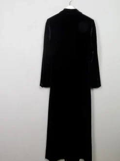Women’s  Long Black Velvet Coat S
