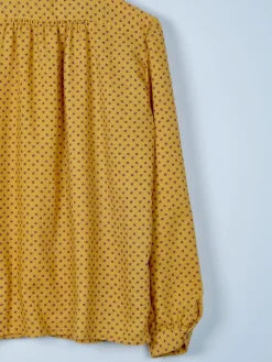 Women's Mustard Polka Dot Print Blouse M