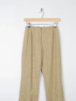 Women's Mustard/Green 1970s Tweed Trousers 25/26" 6/8 XS