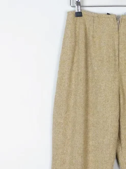 Women's Mustard/Green 1970s Tweed Trousers 25/26