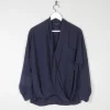 Women’s Navy Betty Jackson Cross Over Blouse 14