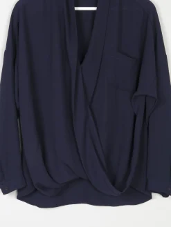 Women’s Navy Betty Jackson Cross Over Blouse 14